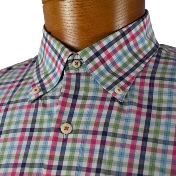 Peter Millar Cotton Plaid Button Down Shirt Size M - Picture 13 of 13